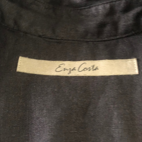 NWT Enza Costa Black 100% Hemp Sleeveless Romper Medium - Picture 6 of 8